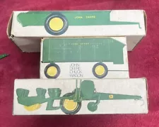 Lot of 3 Ertl John Deere Planter Manure Spreader Chuck Wagon Ice Cream Box 1/16