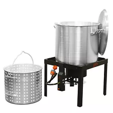 Loco Cookers 80 Quart SureSpark Seafood Boil and Steam Kit with Twist and Drain