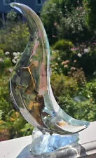 ROBERT WYLAND LTD 219/2000 "HUMPBACK REALM" LUCITE BRONZE ARCTIC WHALE SCULPTURE