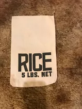 VINTAGE RICE GRAIN CLOTH SACK BAG GREAT GRAPHICS 8"x12 1/2"