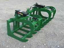 72" Dual Cylinder Root Grapple Bucket Attachment Fits John Deere Tractor Loader