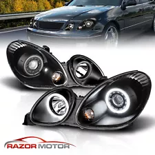 [LED Halo]For 1998-2005 Lexus GS300 GS400 GS430 4DR Projector Black Headlights (For: 1998 Lexus GS400)