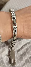 Sterling Silver Mens Biker Bracelet WTS 8