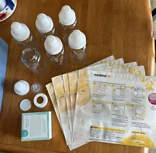 evenflo glass baby bottles 8oz Set Of 6 New Nipples 5 Micro Steam Bags Unused