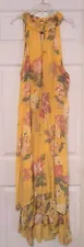 mlle gabrielle Yellow Floral Cold Shoulder Long Asymmetric dress 2x