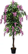 FANTASK 6FT Artificial Fake tree, Wisteria Tree in Nursery Pot for Home Office