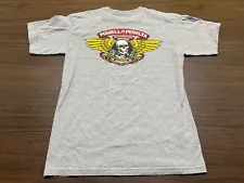 Powell-Peralta Men's Gray "Winged Ripper" Skateboarding T-Shirt - Small