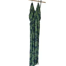 Rubber Ducky Productions Maxi Dress Womens Small Green Tropical Beach Vacation