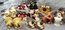 LOT OF TEN SETS of VINTAGE Sale & Pepper Shakers ANIMALS Birds DUCKS Penguins ++