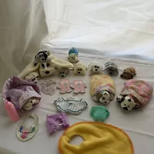 90s Lot Of Pound Puppies And Accessories