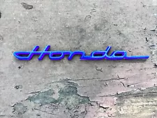 Emblem Old Vintage Script Badge Classic Decal BLUE Logo Car Auto Moto For HONDA