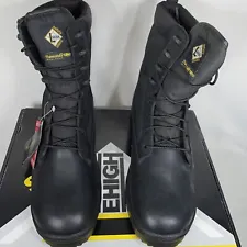 LeHigh & Dri 8” Safety Toe Boots USAF Military issued Vibram Sole Black Size 12