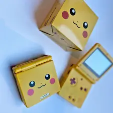 Nintendo GameBoy Advance AGS-001 GBA SP Pokemon Pikachu New Shell, Boxed & USB