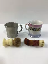 Vintage Shaving Mugs With Brushes