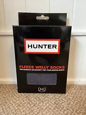 Hunter Welly Sock For Tall Boot Unisex Large Fleece Navy Blue Size L UK 6-8