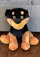 Toy Factory Brown Black 36" Large Jumbo Giant Rottweiler Sparkle Eyes Plush NEW