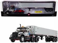 Mack Granite MP Tandem-Axle Day Cab with East Genesis End Dump Trailer Black and