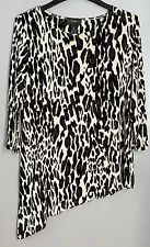 Chico's Traveler's Career Casual Animal Print Blouse Tunic Sz M On Sale Gift!!!!