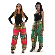 African Dashiki Pants 100% Cotton Unisex Pockets Bohemian Hippie Beach Pants