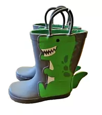 Green Dinosaur Rain Boots, Sz 10, Loved, Cute, And Functional!