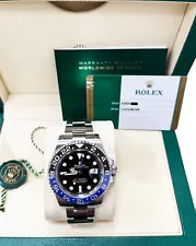 Rolex Batman GMT Master II 116710BLNR Black Blue Stainless Steel Box Papers