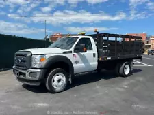 2013 Ford F-550 12' Flatbed Stakebed Truck Liftgate 6.7L Power Stroke bidadoo