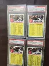 1973 Topps Football 4 Card PSA Lot Team Checklist Bears Bills See Items For Sale