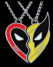 Deadpool & Wolverine Best Friends Forever Pendant Necklace Set BFF Gift NEW LOOK