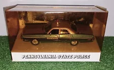 PA Pennsylvania State Police 1972 Plymouth Fury 1:43 Diecast Car New in Box