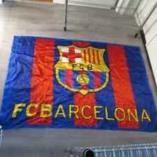 Original FOOTBALL FLAG FCB Big BARCELONA. 38" x 59". ORIGINAL Official Issue!!!!