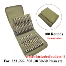 Green Rifle Bullet Cartridge Bandolier Ammo Pouch For .38 .357 7.62x39mm 9mm New