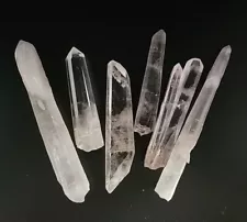 Lot Of 6 Quartz Towers Clear Crystal 422g Columns Point Gemstone Obelisk