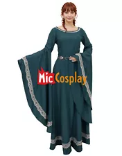 Women Medieval Renaissance Costume Green Historical Retro Dress for Role Play