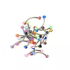 Wholesale 20 Piece 16GA Snake Eye Tongue Rings Surgical Steel Piercings Jewelry