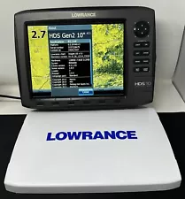 Lowrance HDS-10 Gen 2 Fish Finder Head Unit w Sun Cover, & Gimbal Bracket TESTED