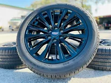 22" Black Cadillac Escalade V Wheels Rims Tires Platinum Premium 2024 2023 2022