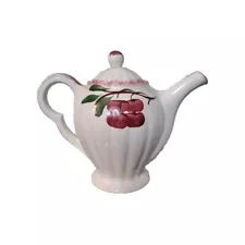 Vintage Blue Ridge Pottery Red Crab Apples Tea Pot Or Coffee Pot 8” Tall