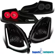 For 2003-2007 Infiniti G35 Coupe Smoke Projector Headlights+Sequential LED Tail