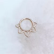 Implant Grade Titanium Rosegold Filigree Tribal Clicker for Septum and Daith pie