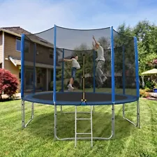 8FT Trampoline for Kids and Adults W/ Safety Enclosure & Ladder Outdoor Backyard