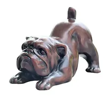 English Bulldog Figurine Handmade Sculpture Hound Statue Paperweight Resin 4"