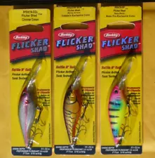 ~3~NEW~IN~BOX~"BERKLEY"~VARIOUS~FLICKER~SHAD~RATTLE~n~ROLL~FISHING~LURE'S~LOT~#7