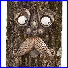 Old Man Tree Hugger Garden Peeker Yard Art Outdoor Sculpture Whimsical Face Deco