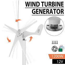 400W/1200W Wind Turbine Generator Kit DC 12V/24V Charger Controller Home Power