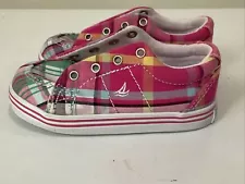 ðSperry Top- Sider cast away crib flannel girls shoe sixe 4m. Pre-owned.