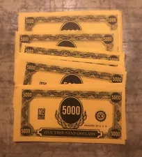 Milton Bradley Play Money 5000 Dollar Bills Approximately 29 Bills