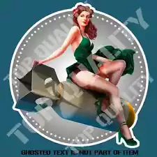 PIN UP GIRL BOMBER Decal Sticker for Man Cave Hot Rod Retro Vintage USA Stickers