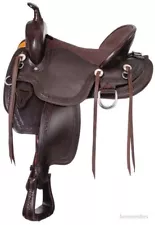 Western Mule Saddle - Dark Oil Leather - Mule Bars-7" Gullet - 15",16"or 17"