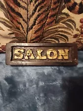 Wood Salon sign,small,rustic.