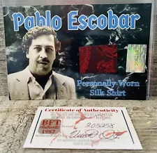 Pablo Escobar Authentic Personally Owned Shirt Remnant COA True Crime